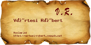 Vértesi Róbert névjegykártya